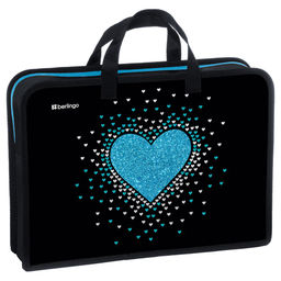 Папка на молнии с ручками А4 Berlingo "Glamorous" ширина 75мм (BR-PT-A47505) пластик