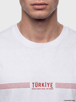 Bisiklet Yaka T?rkiye Bask?l? Erkek Kolsuz Ti??rt