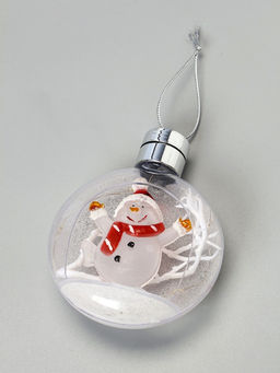 Ёлочный шар Снеговик, 5 LED, от батареек, свечение тёплое белое - Luazon lighting фото 13