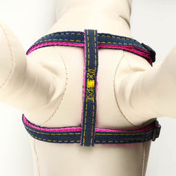 Шлейка Джинс, розовый подклад, ширина 1 см, ОШ 25-40 см, ОГ 25-40 см - Пижон фото 5