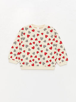 Bisiklet Yaka Uzun Kollu Bask?l? K?z Bebek Sweatshirt 2li - Waikiki фото 2