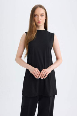 Туника без рукавов обычного кроя с круглым вырезом - Defacto фото 3