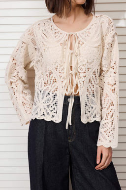 Tas Krose Detayl? Bisiklet Yaka Triko H?rka TWOSS26HI00017