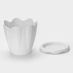 Горшок для цветов с поддоном «Эдельвейс», 5.3 л, d=24 см, h=21.8 см, мраморный