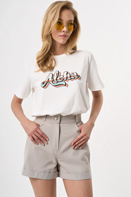 Шорты из джинсовой ткани светло-серые