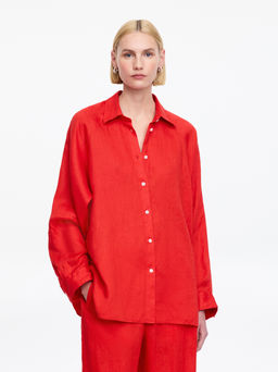 Camisa de lino holgada