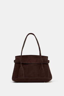 SPLIT SUEDE LEATHER CITY BAG