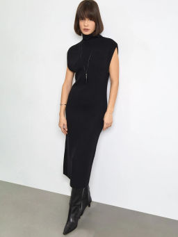 Теплое трикотажное платье с шерстью - Emka фото 3