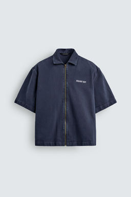 SOBRECAMISA RELAXED FIT CREMALLERA / Azul