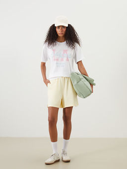 Bisiklet Yaka California Bask?l? Kad?n Spor Ti??rt