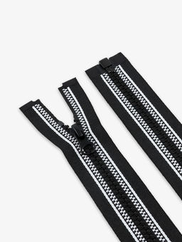 Цена за 10 шт. Молния «Трактор», №5, разъёмная, замок автомат, 60 см, чёрная, белая