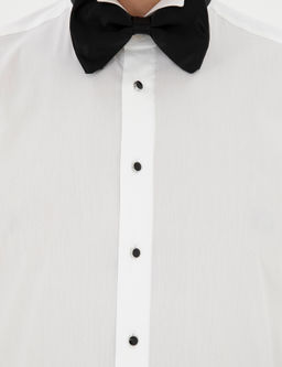 Beyaz Slim Fit Man_etli Pamuk Kar___ml_ Smokin G_mlek