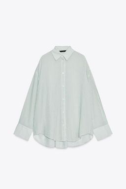 OVERSIZE STRIPED GAUZE SHIRT - Zara фото 4