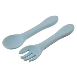 Набор детский столовых приборов, вилка и ложка, цвет голубой - Крошка я фото 2