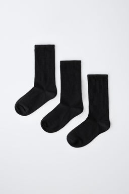 PACK TRES CALCETINES LARGOS LISOS / Negro - Zara фото 4