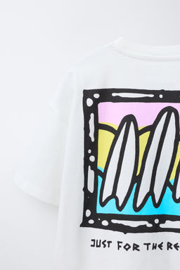 CAMISETA ESTAMPADO TABLAS SURF / Blanco - Zara фото 4