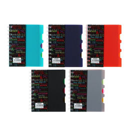 Блокнот на гребне А6, 100 листов, линия, обложка пластик, с разделителями Граффити, МИКС