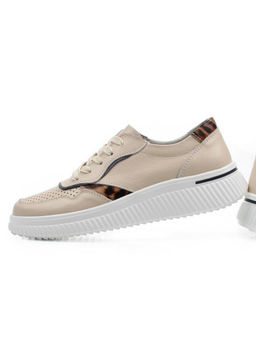 03-C930-2A BEIGE Полуботинки спортивные женские (натуральная кожа)