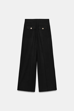PANTALON ANCHO PINZAS / Negro - Zara фото 10