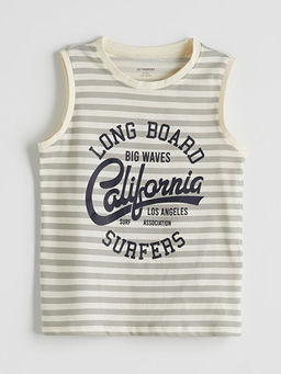 Bisiklet Yaka ?izgili Erkek ?ocuk Atlet