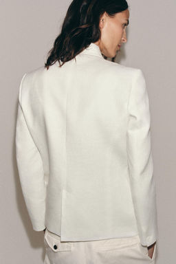 BLAZER LINO 100% ZW COLLECTION / Blanco - Zara фото 3