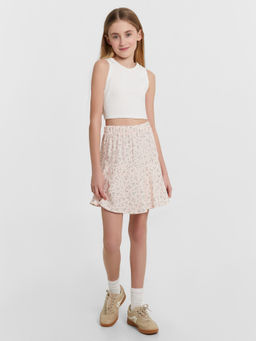 Шорты юбка для девочек розовые с цветочным принтом - Mark formelle фото 3