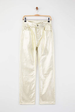 Alt?n Kaplama Yuksek Bel Straight Jeans TWOAW26JE00155 - Trendyolmilla фото 5