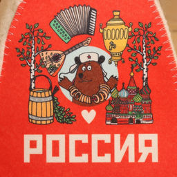 Шапка для бани и сауны «Россия», полиэфир 70%, шерсть 30%, «Добропаровъ»