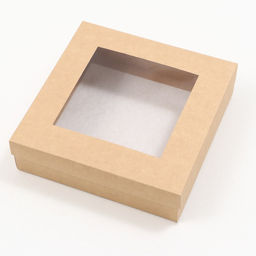 Цена за 5 шт. Коробка складная, крышка-дно,с окном, крафт, 23 х 23 х 6,5 см - UPAK LAND фото 2