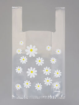 Цена за 20 шт. Пакет подарочный полиэтиленовый, с боковой складкой «Ромашки», 26×43+14 см ± 5%, 60 мкм