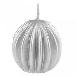 Свеча "Шарик-фонарик" д6,5см, h7см, серебрянный, время горения 6 часов (Россия)