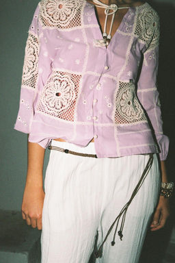 CONTRAST CROCHET SHIRT - Zara фото 4