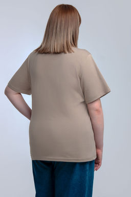 Арт. 31137 Футболка женская оверсайз 50-58 (5 шт) Цвет:бежевый - Калинка фото 4