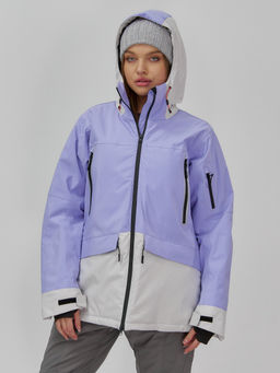 Горнолыжная куртка женская зимняя фиолетового цвета 7077F - Chunmai фото 5