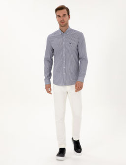 Lacivert Slim Fit Uzun Kollu G_mlek - Cacharel фото 4