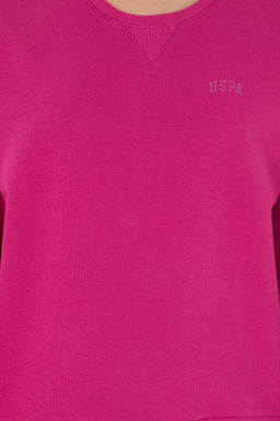 Женский базовый свитшот с круглым вырезом цвета фуксии - U.s. polo assn фото 6