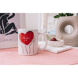 Кружка - хамелеон Доляна Warm up, 350 мл, керамика, белая