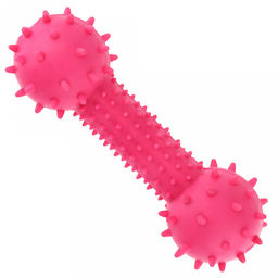 Игрушка для собаки Косточка с шипами 14,5х4,5х4,5см, полипропилен, с шипами, цвета микс (салатовый, темно-розовый, синий), Пэт тойс (Pet toys) (Китай)