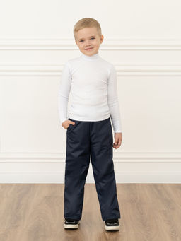 Брюки на поясе демисезонные темно-синие (110-116, 60)