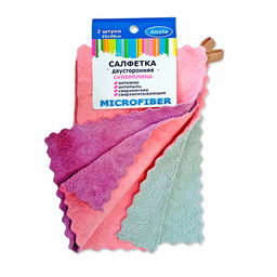 Салфетка из микрофибры двухсторонняя 25*30см 2шт.СУПЕРПЛЮШ Антелла, арт. 27918