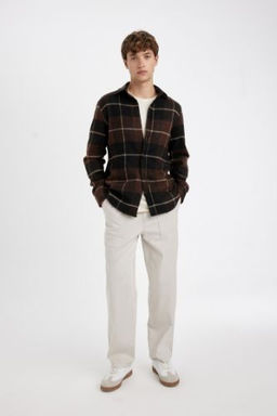 Gabardin Pantolon Wide Straight Fit Cepli Genis Duz Paca