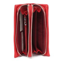 Кошелек женский натуральная кожа Cossroll-2203-9907-1, на молнии, 2отд, 16карм, красный SALE 248028