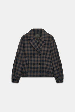 ZW COLLECTION CHECKED DOUBLE-BREASTED JACKET - Zara фото 12