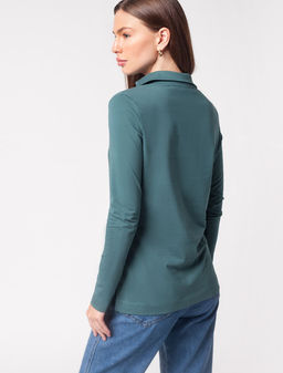 Джемпер-поло из премиальной кулирной глади - Vilatte фото 4