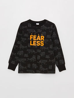 Bisiklet Yaka Bask?l? Uzun Kollu Erkek ?ocuk Pijama Tak?m? - Waikiki фото 2