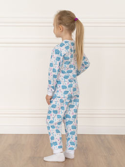 Пижама детская принт бирюзовые ежики