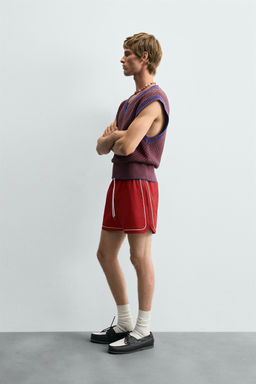 CONTRAST TRIM SHORTS - Zara фото 4