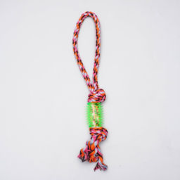Игрушка тренировочная канатная Канат с зубочисткой, до 80 г, до 40 см, микс цветов - Пижон фото 3