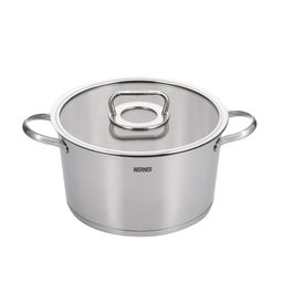 50314 WERNER Кастрюля NICE 24х13,5см/5,4л со стеклянной крышкой, с индукционным капсульным дном. Материал: нерж. сталь 18/8. Толщина: 0,6мм