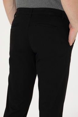 Erkek Slim Fit Siyah Kanvas Pantolon